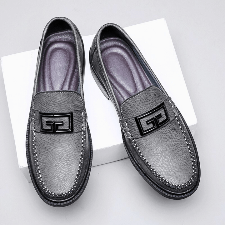 Men's Leather Buckle Loafers – Smart-Casual Slip-On Shoes