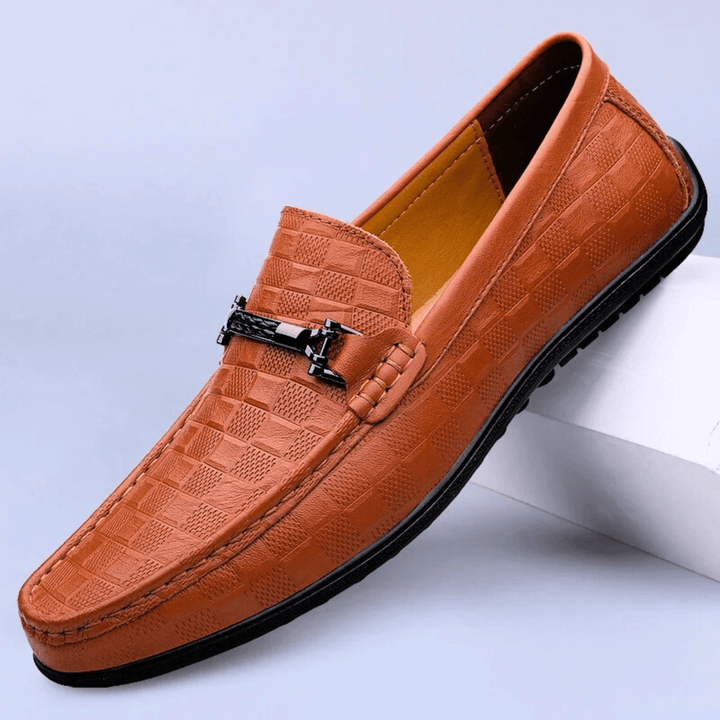 Men's Embossed Leather Woven Loafers – Smart Casual Slip-Ons – view 9