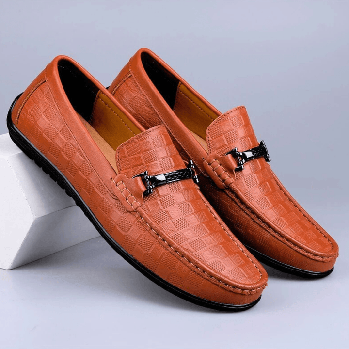 Men's Embossed Leather Woven Loafers – Smart Casual Slip-Ons – view 10
