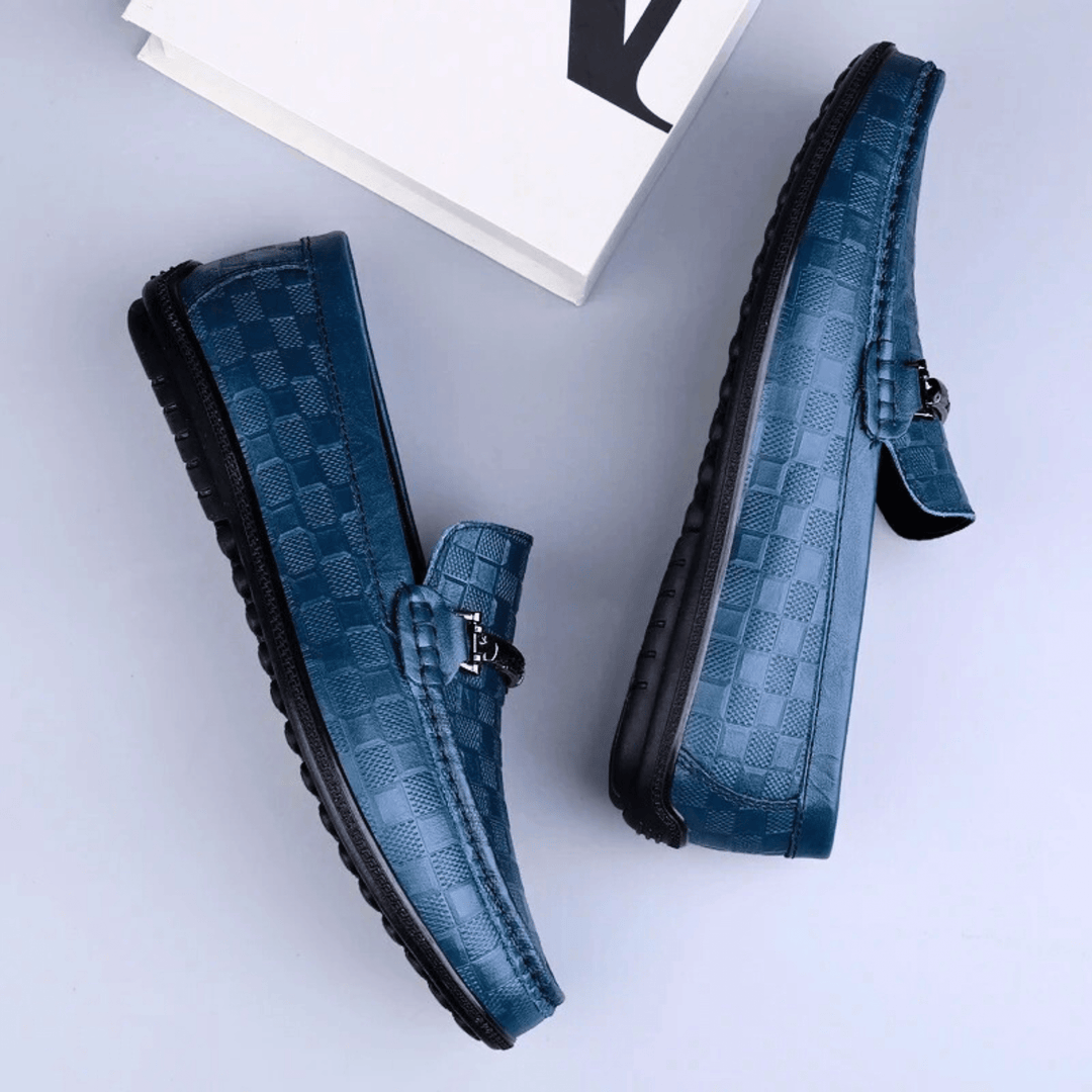 Men's Embossed Leather Woven Loafers – Smart Casual Slip-Ons – view 3