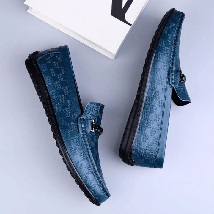 Men's Embossed Leather Woven Loafers – Smart Casual Slip-Ons – view 3