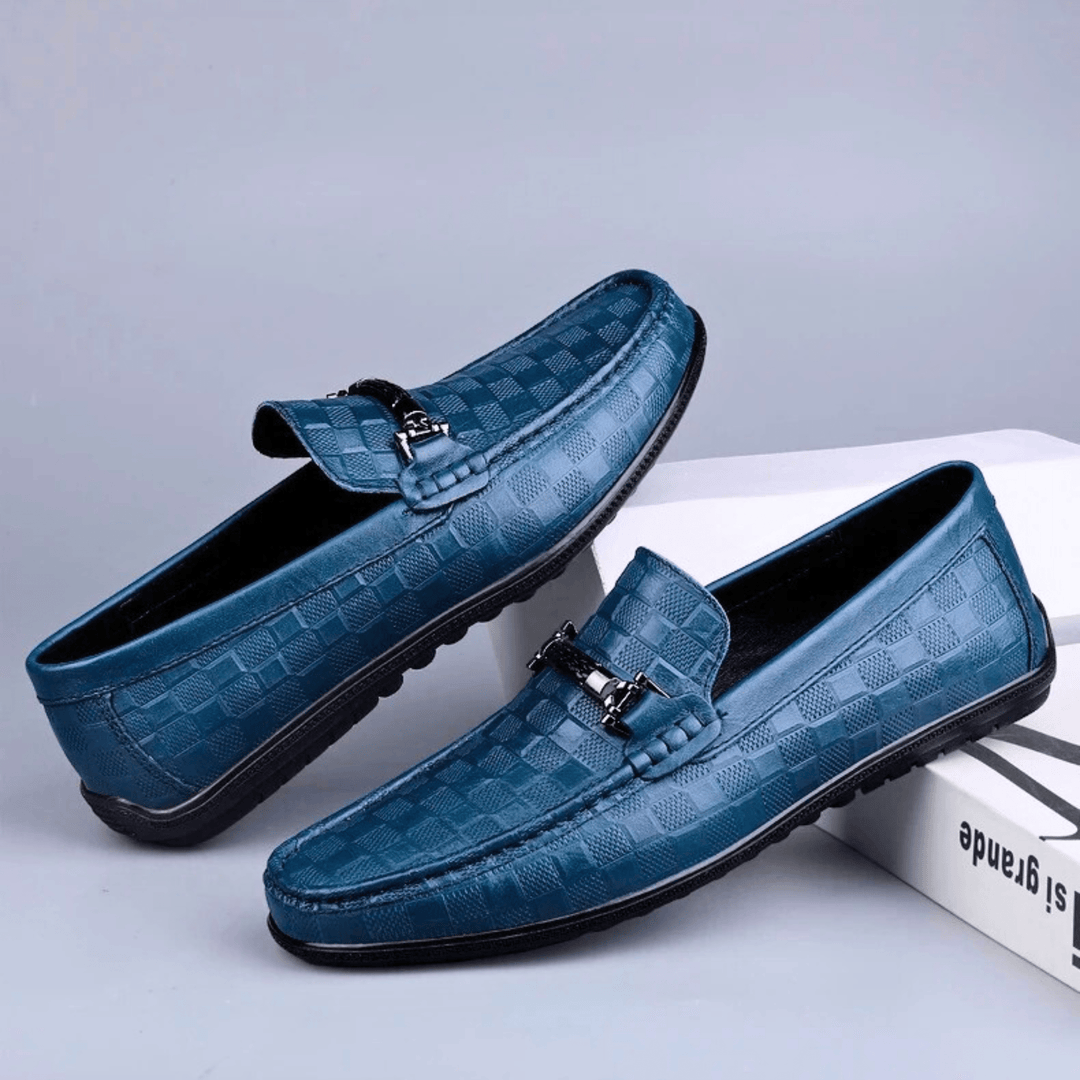 Men's Embossed Leather Woven Loafers – Smart Casual Slip-Ons – view 2