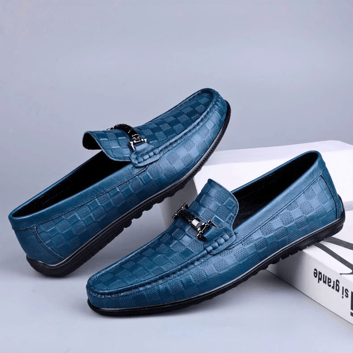 Men's Embossed Leather Woven Loafers – Smart Casual Slip-Ons – view 2
