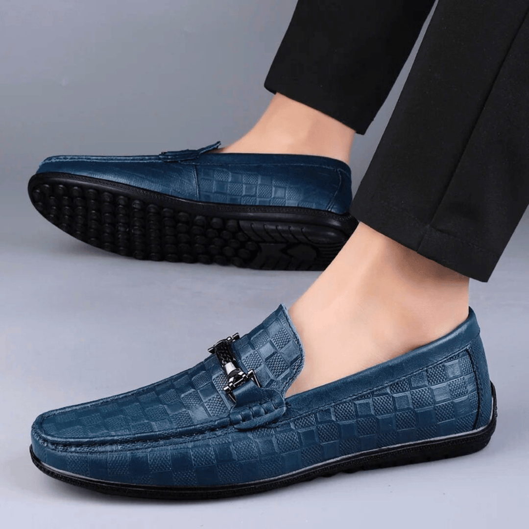 Men's Embossed Leather Woven Loafers – Smart Casual Slip-Ons – view 4