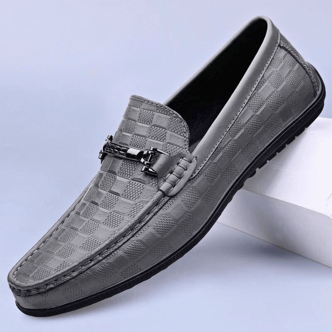 Men's Embossed Leather Woven Loafers – Smart Casual Slip-Ons – view 5
