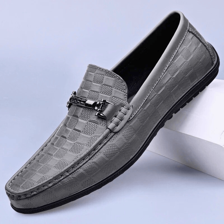Men's Embossed Leather Woven Loafers – Smart Casual Slip-Ons – view 5