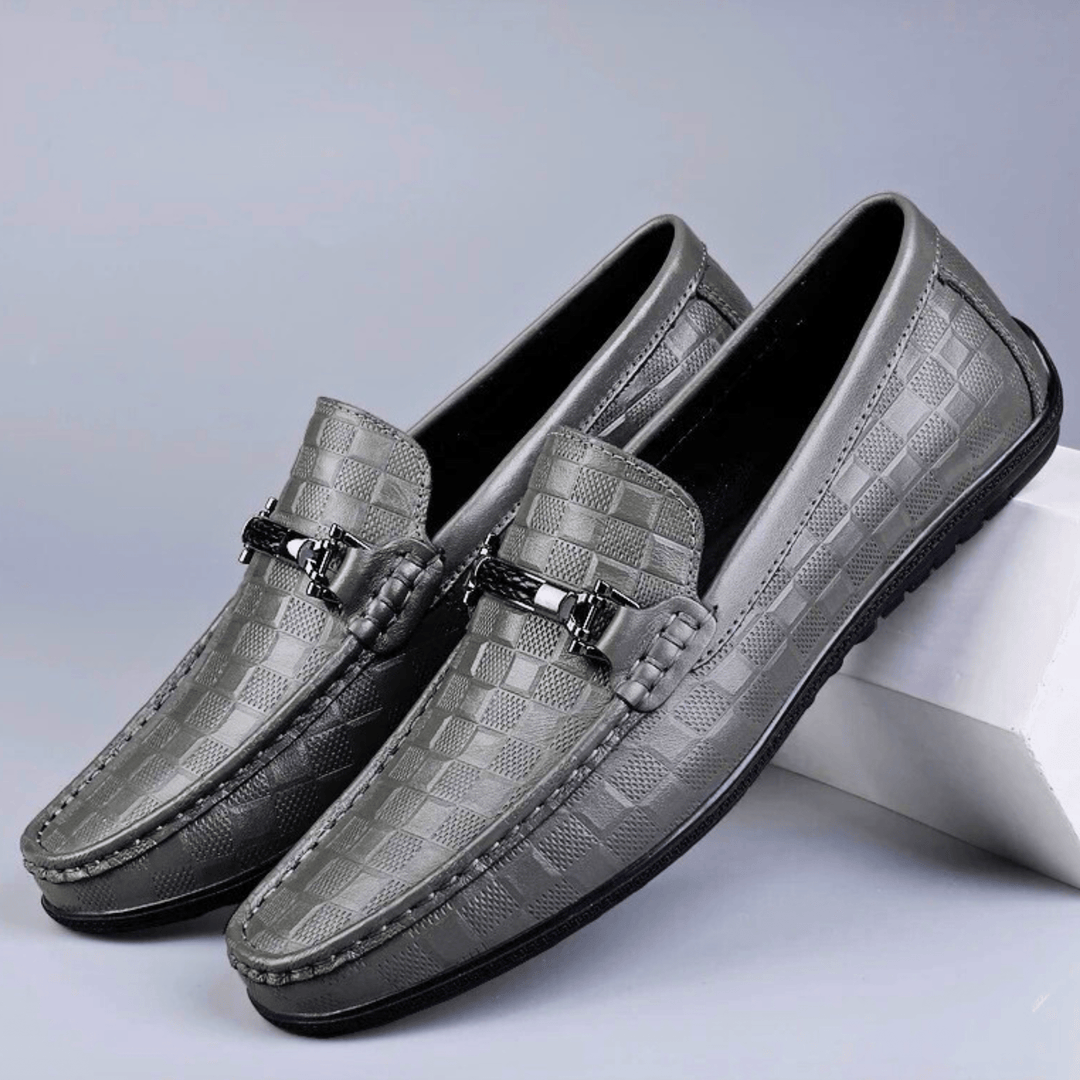 Men's Embossed Leather Woven Loafers – Smart Casual Slip-Ons – view 6