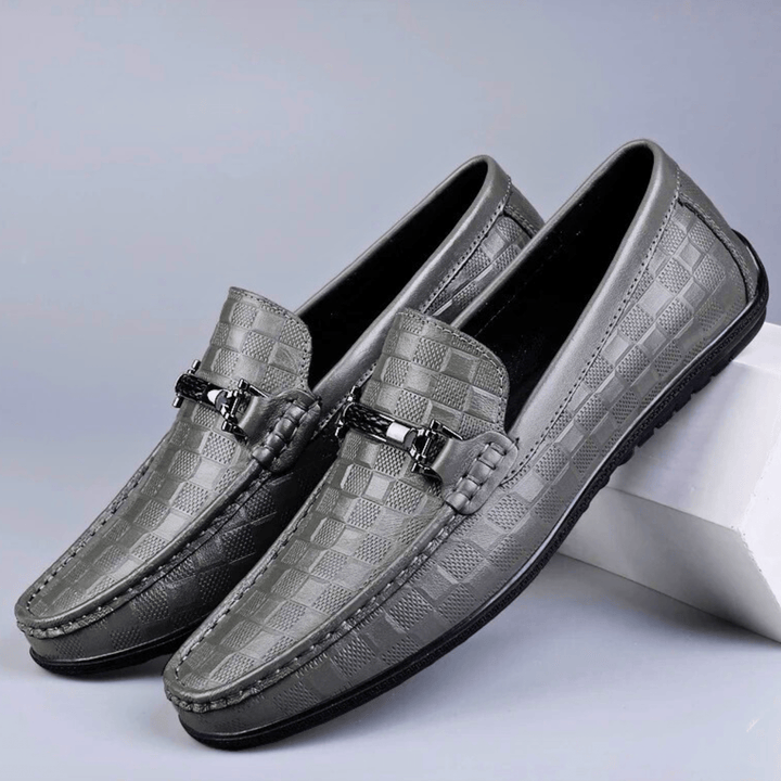 Men's Embossed Leather Woven Loafers – Smart Casual Slip-Ons – view 6