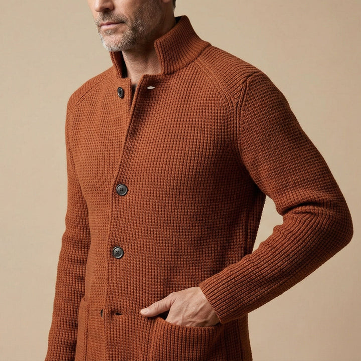 Men's Knit Cardigan – Button-Front Tailored Layering Jumper – view 10