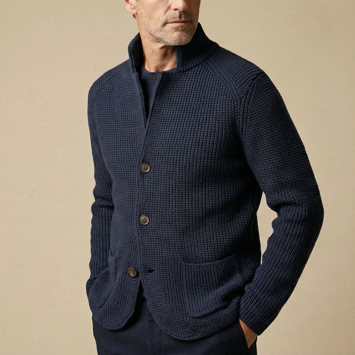 Men's Knit Cardigan – Button-Front Tailored Layering Jumper – view 12