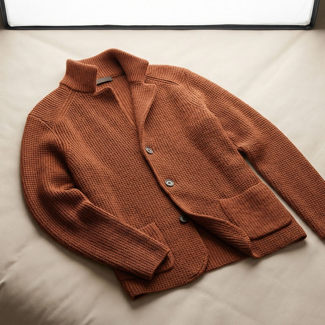 Men's Knit Cardigan – Button-Front Tailored Layering Jumper – view 9