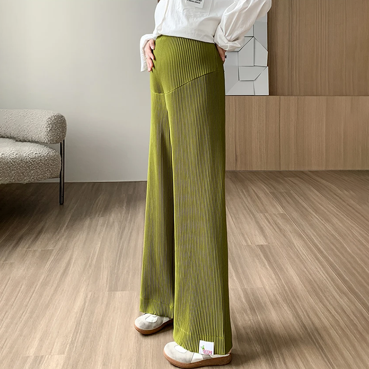 Women's Ribbed Maternity Trousers – Wide Leg Comfort Fit – view 7