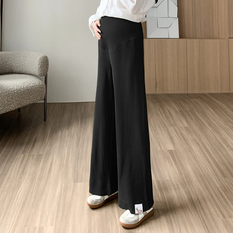 Women's Ribbed Maternity Trousers – Wide Leg Comfort Fit – view 12