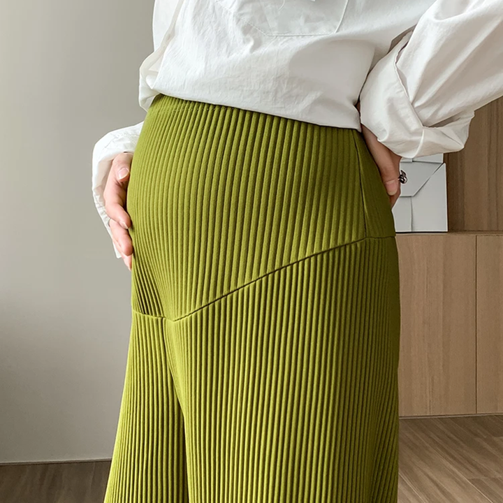Women's Ribbed Maternity Trousers – Wide Leg Comfort Fit – view 4