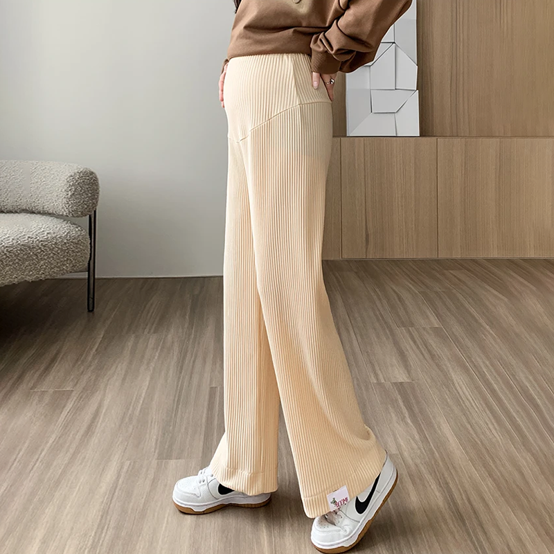 Women's Ribbed Maternity Trousers – Wide Leg Comfort Fit – view 6