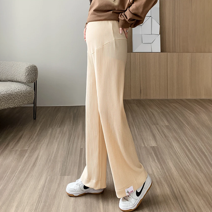 Women's Ribbed Maternity Trousers – Wide Leg Comfort Fit – view 6