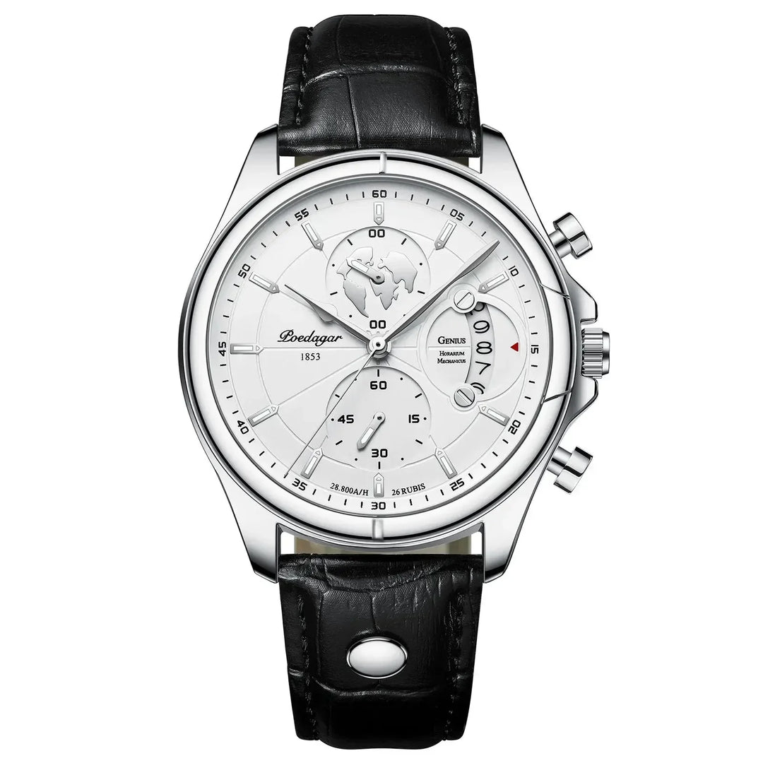 Men's Chronograph Watch – Atelier Leather Strap Dress Timepiece – view 9