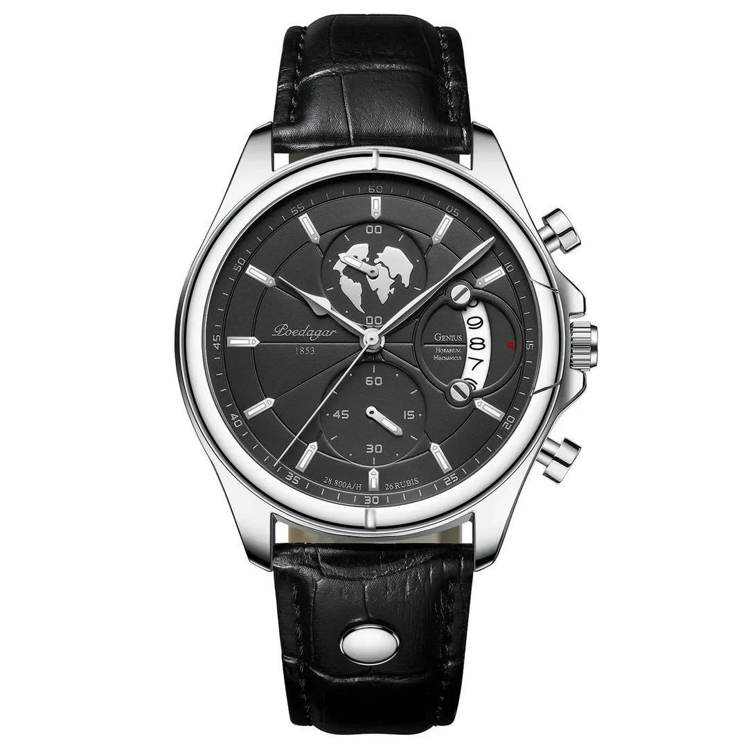 Men's Chronograph Watch – Atelier Leather Strap Dress Timepiece – view 10