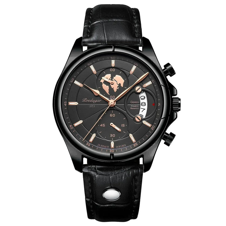 Men's Chronograph Watch – Atelier Leather Strap Dress Timepiece – view 8