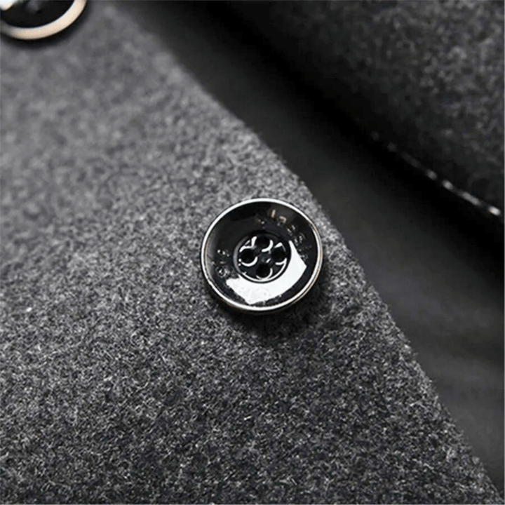 Men's Wool Blend Overcoat – Slim Mandarin Collar City Coat – view 6