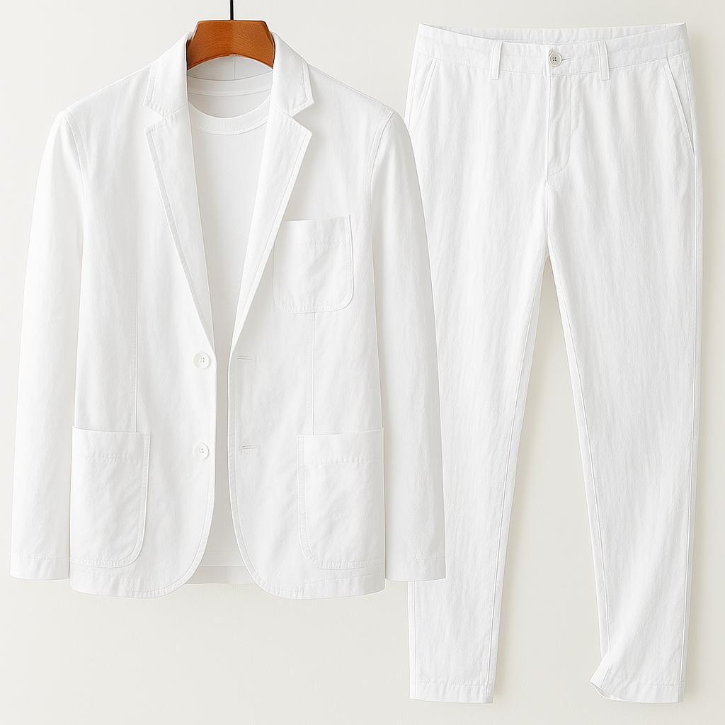 Men's Linen Blend Tailored Set – Amalfi Blazer & Trousers – view 3