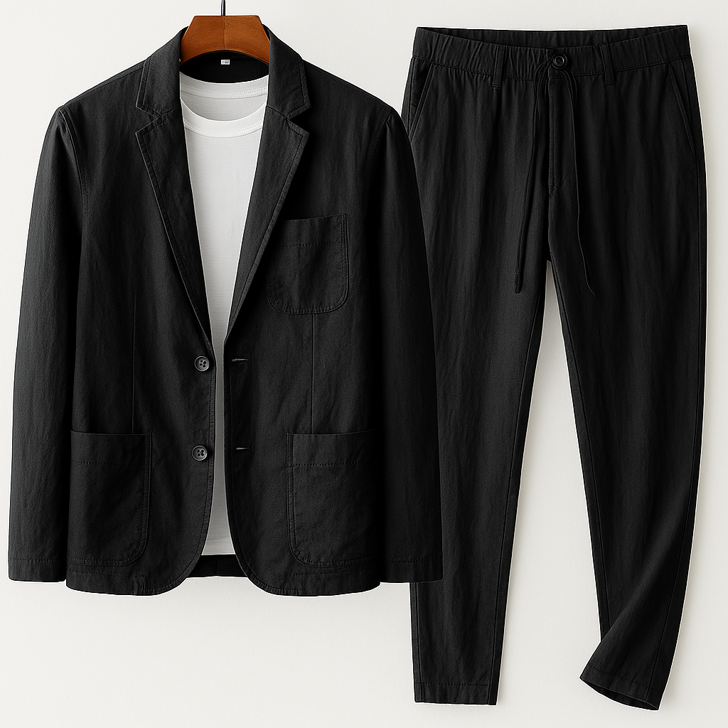 Men's Linen Blend Tailored Set – Amalfi Blazer & Trousers – view 2