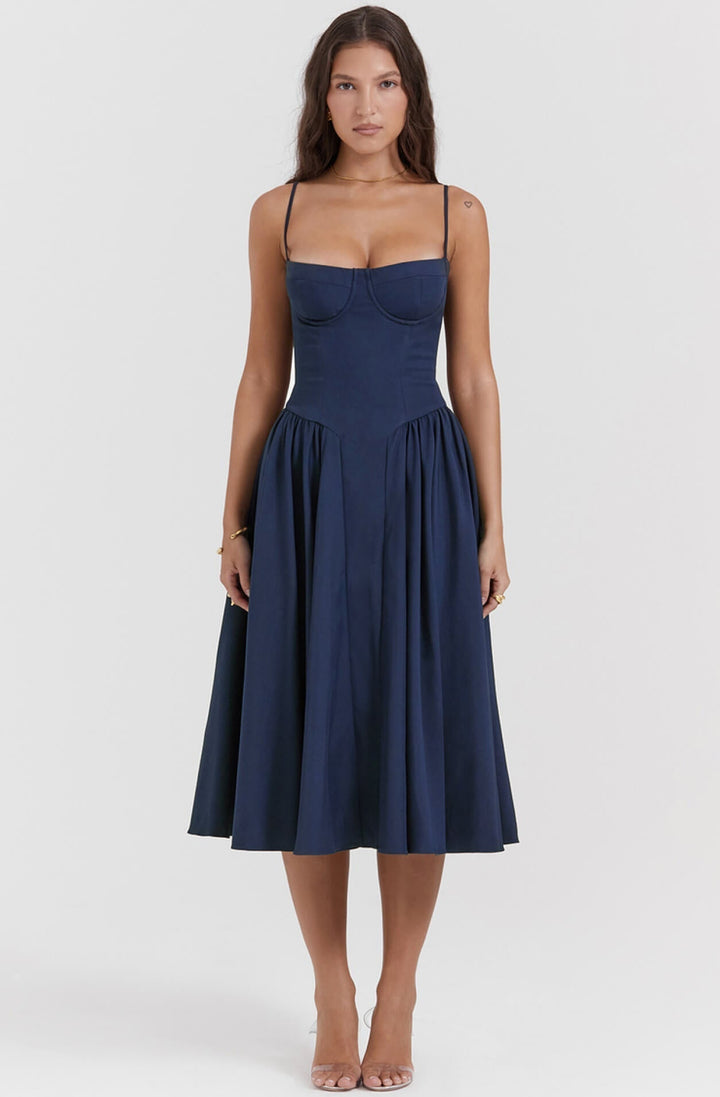 Women's Corset Midi Dress – Underwired Bust – Flattering Fit – view 2