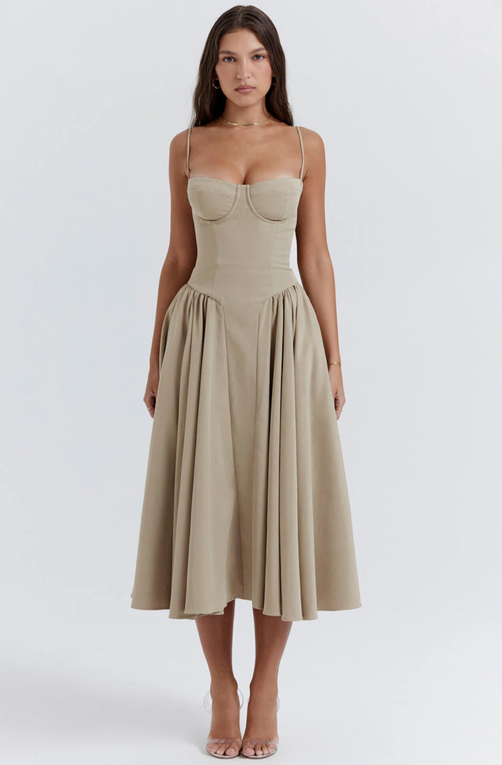 Women's Corset Midi Dress – Underwired Bust – Flattering Fit – view 9