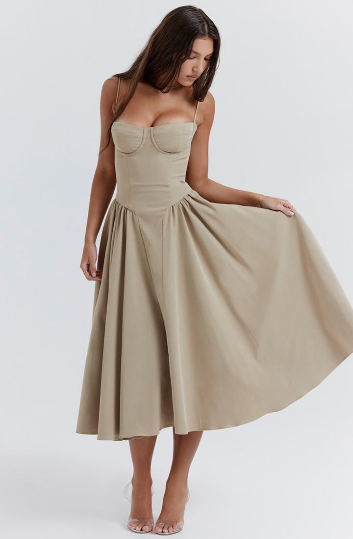 Women's Corset Midi Dress – Underwired Bust – Flattering Fit – view 11