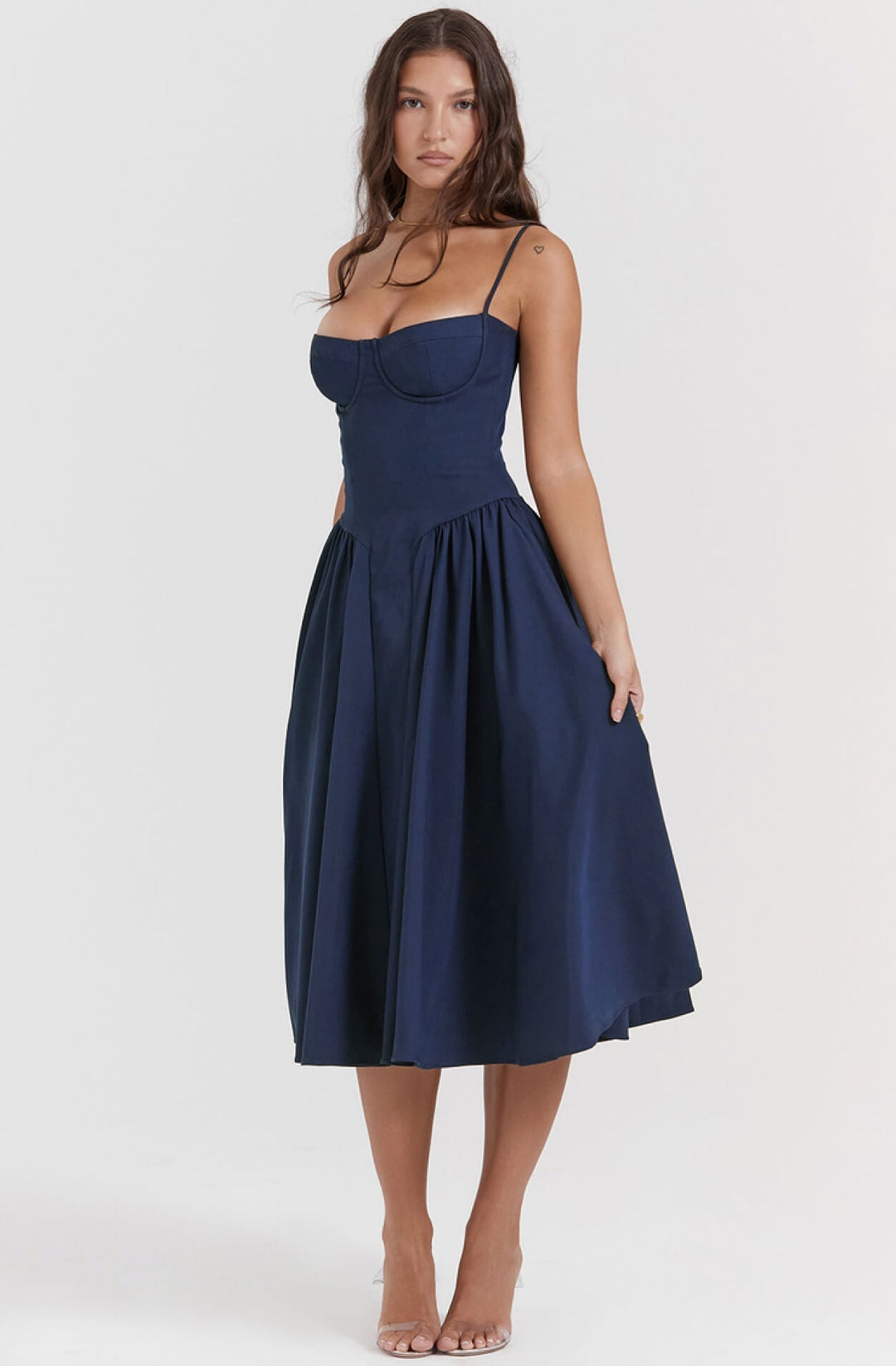Women's Corset Midi Dress – Underwired Bust – Flattering Fit – view 4