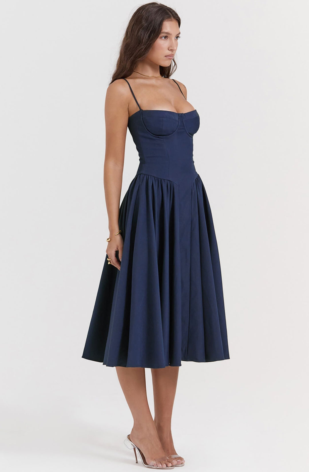 Women's Corset Midi Dress – Underwired Bust – Flattering Fit – view 5