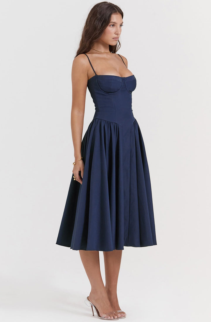 Women's Corset Midi Dress – Underwired Bust – Flattering Fit – view 5