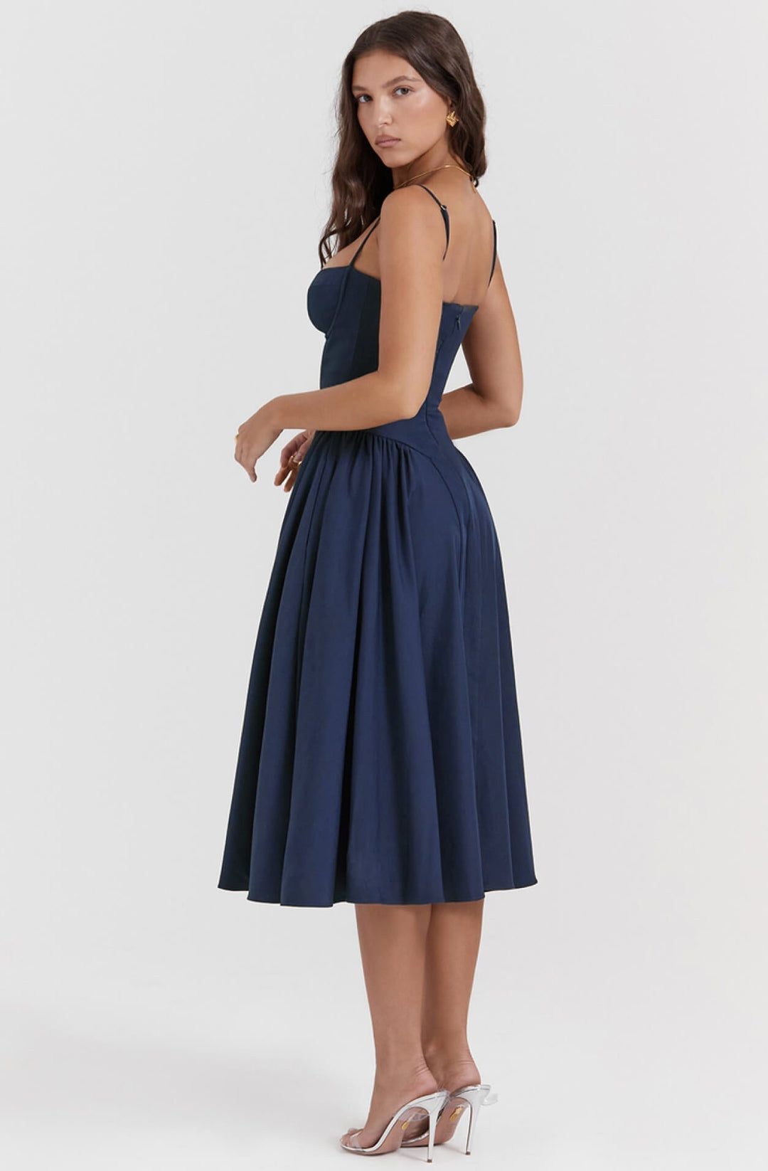 Women's Corset Midi Dress – Underwired Bust – Flattering Fit – view 6