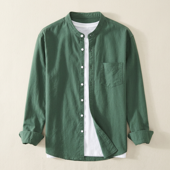 Men's Florence Cotton Shirt – Long Sleeve Button-Up Classic – view 3