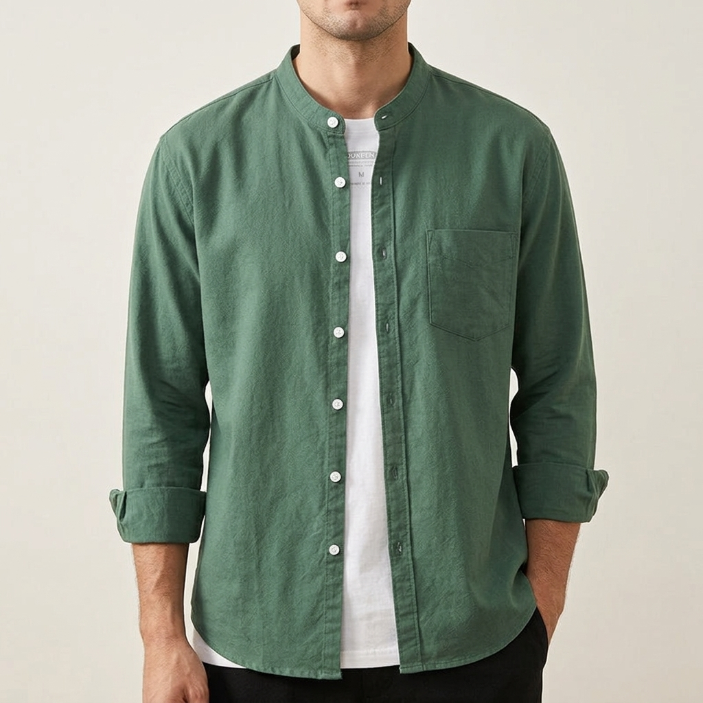 Men's Florence Cotton Shirt – Long Sleeve Button-Up Classic – view 2