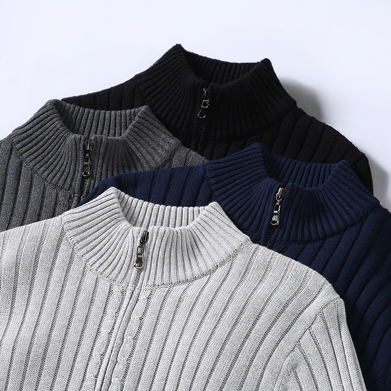 Men's Wool Zip-Through Cardigan – Massimo Smart Layering – view 4