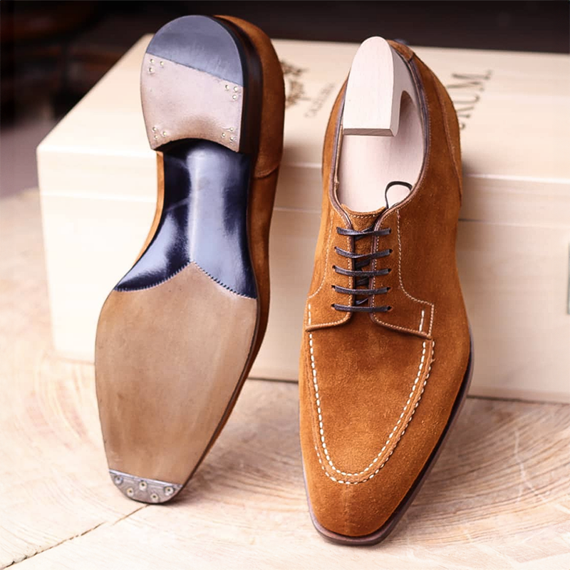 Men's Suede Oxford Shoes – Almond Toe Smart Dress Shoes – view 4