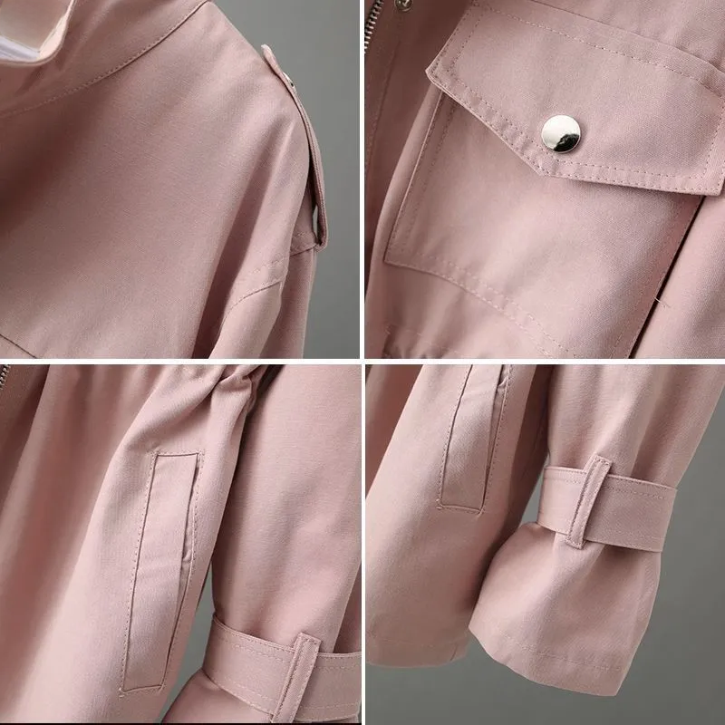 Women's Waxed Cotton Rain Coat – Water-Resistant Belted Mac – view 4