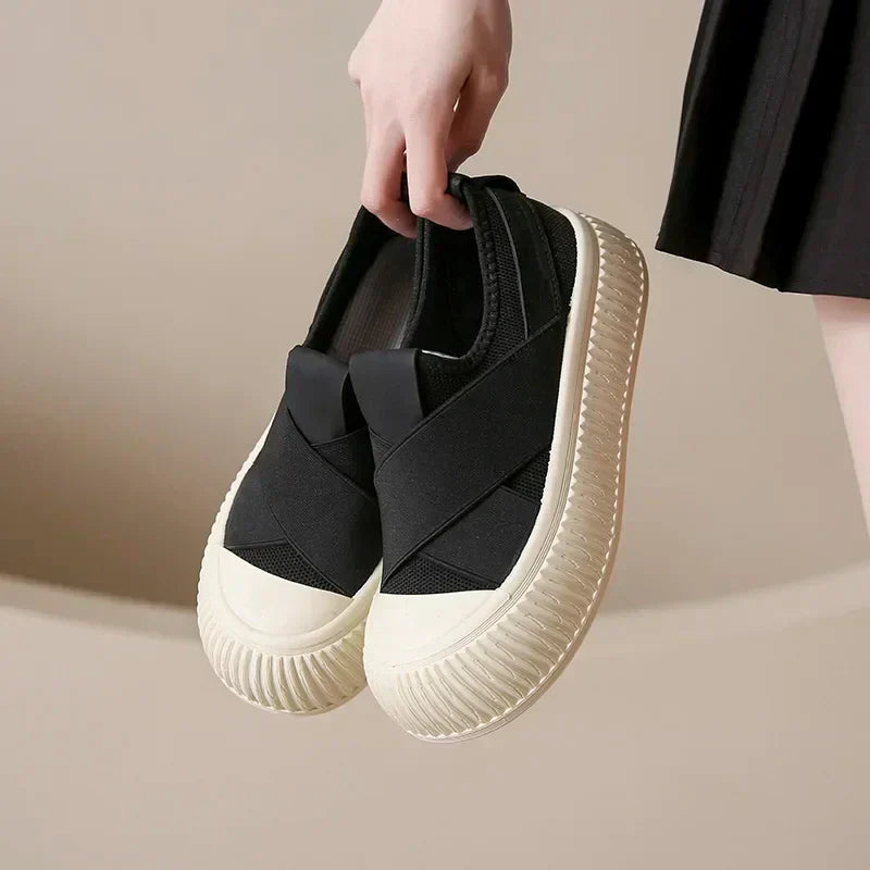 Women's Cross-Band Slip-On Trainers – Lightweight Mesh Shoes – view 5