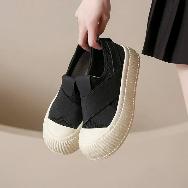 Women's Cross-Band Slip-On Trainers – Lightweight Mesh Shoes – view 5