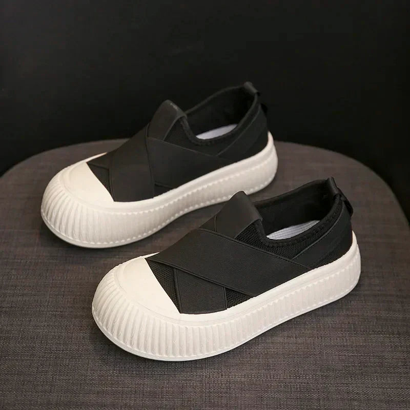 Women's Cross-Band Slip-On Trainers – Lightweight Mesh Shoes – view 8