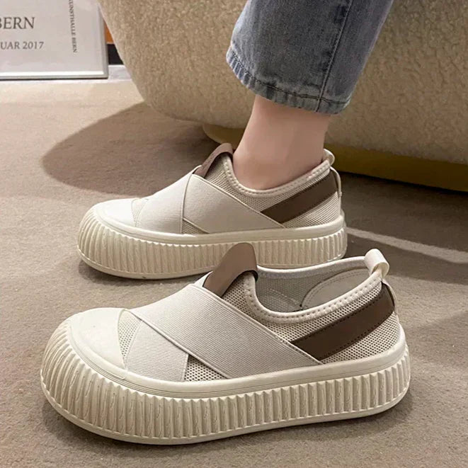 Women's Cross-Band Slip-On Trainers – Lightweight Mesh Shoes – view 2