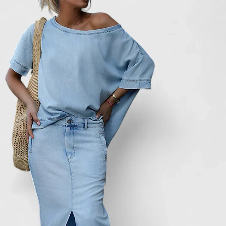 Women's Two-Piece Maxi Skirt Set - Elegant & Versatile