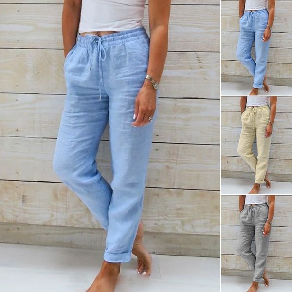 Women's Cotton Linen Wide Leg Pants - Everyday Comfort