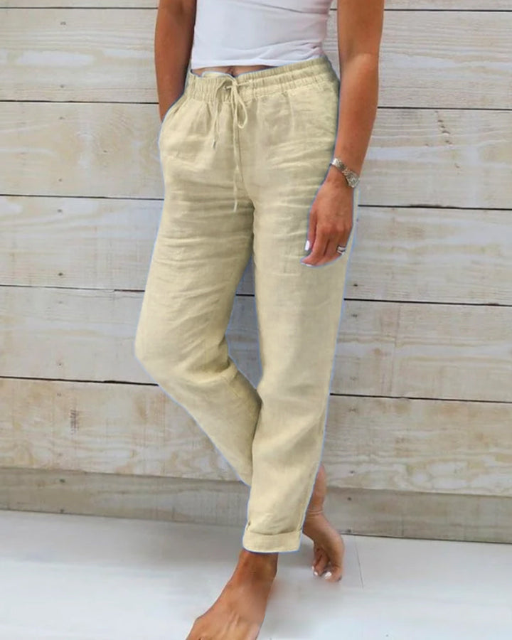 Women's Cotton Linen Wide Leg Pants - Everyday Comfort