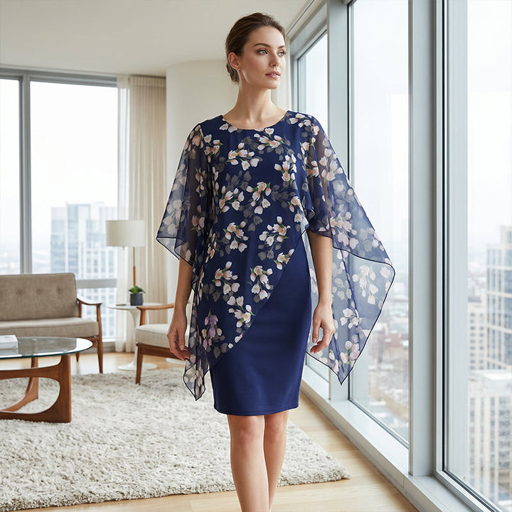 Women's Floral Overlay Dress Set – Sheer Two-Piece Slip Dress – view 2