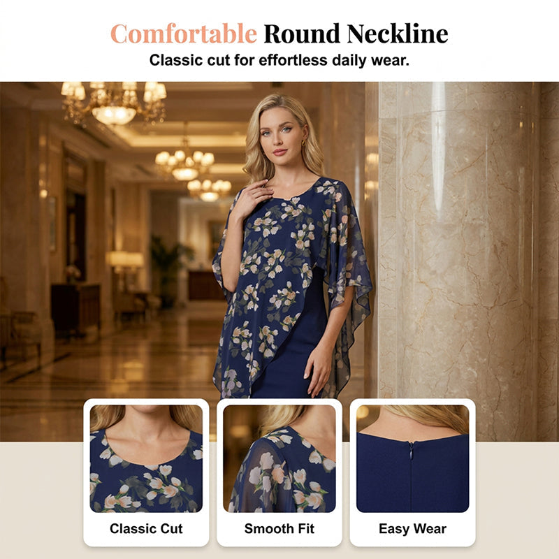 Women's Floral Overlay Dress Set – Sheer Two-Piece Slip Dress – view 7