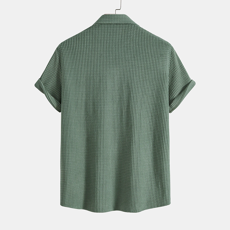 Men's Waffle Knit Lounge Set – Soft Polo Collar Co-ord – view 6