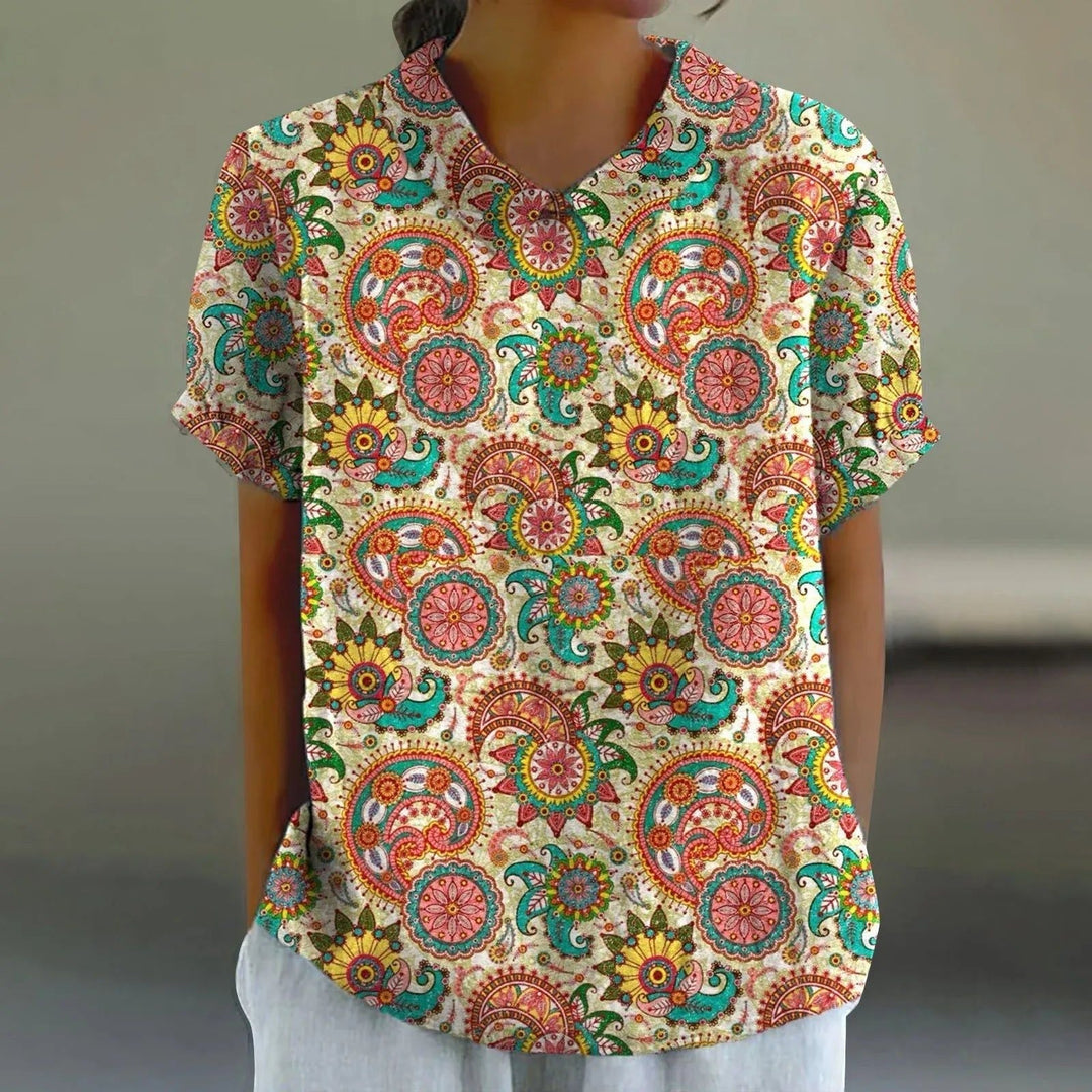 Women's Paisley Print Blouse - Effortless Everyday Style