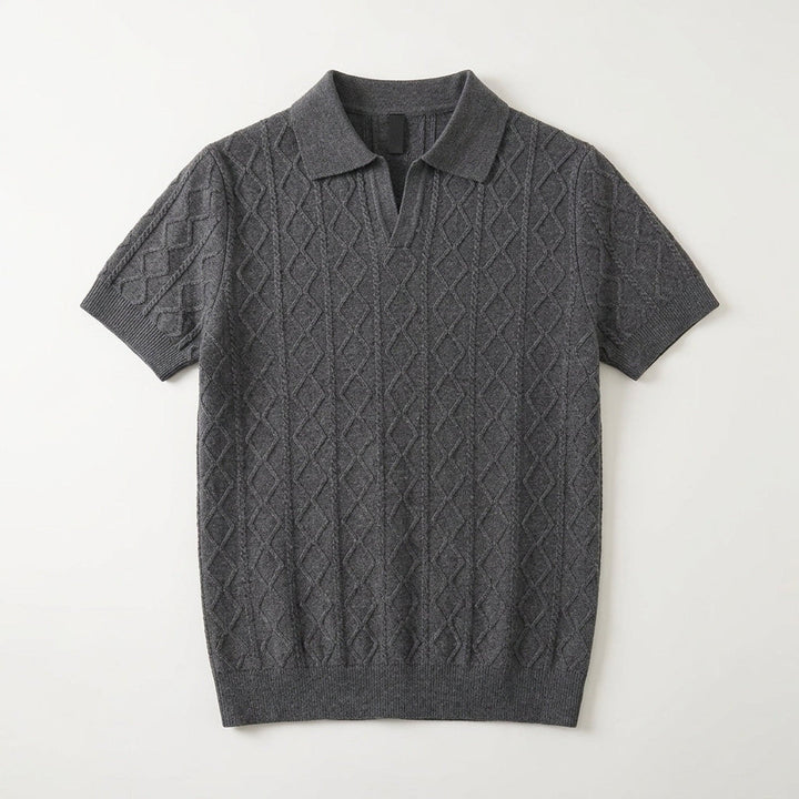 Men's Textured Knit Polo Shirt – Smart-Casual Short Sleeve – view 2